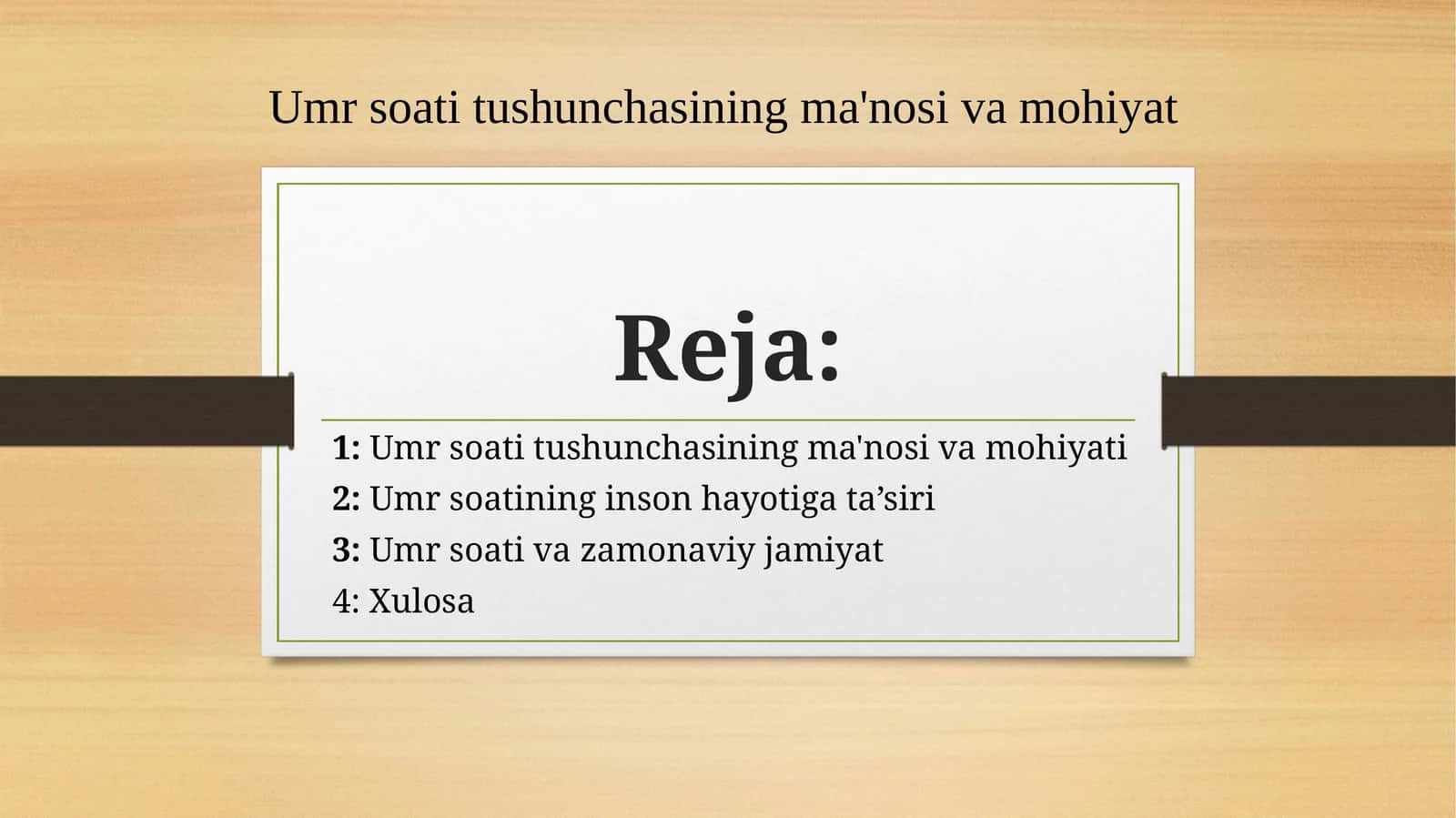 Umr soati tushunchasining ma'nosi va mohiyat