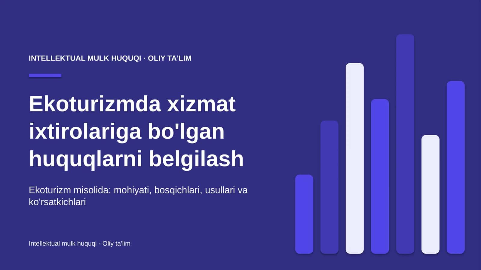 ekoturizmda xizmat ixtirolariga bo'lgan huquqlarni belgilash 1215