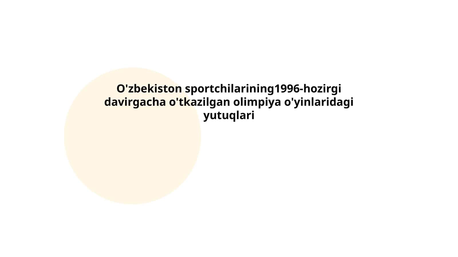 O'zbekiston sportchilarining1996-hozirgi davirgacha o'tkazilgan olimpiya o'yinlaridagi yutuqlari