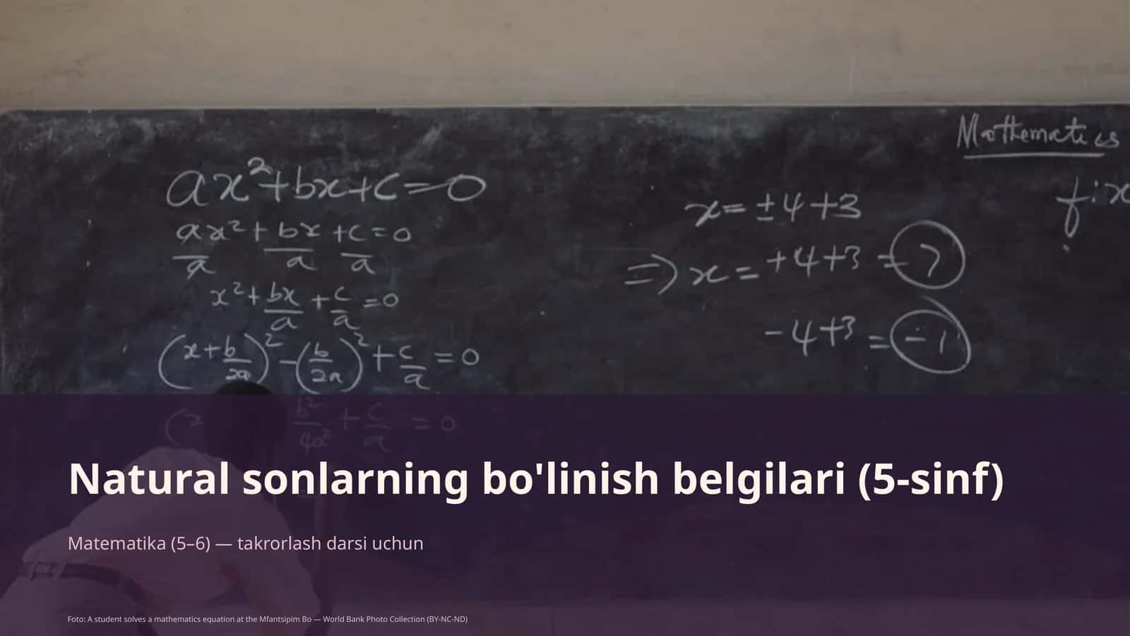 Natural sonlarning bo'linish belgilari (5-sinf)