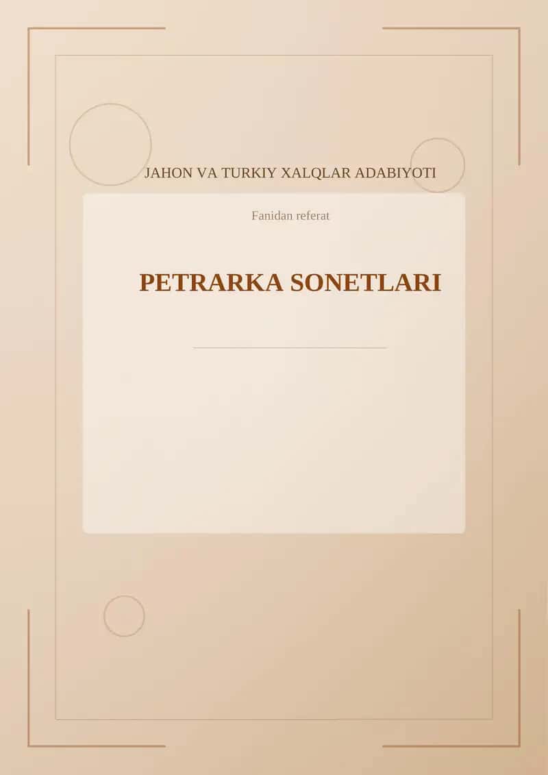 PETRARKA SONETLARI