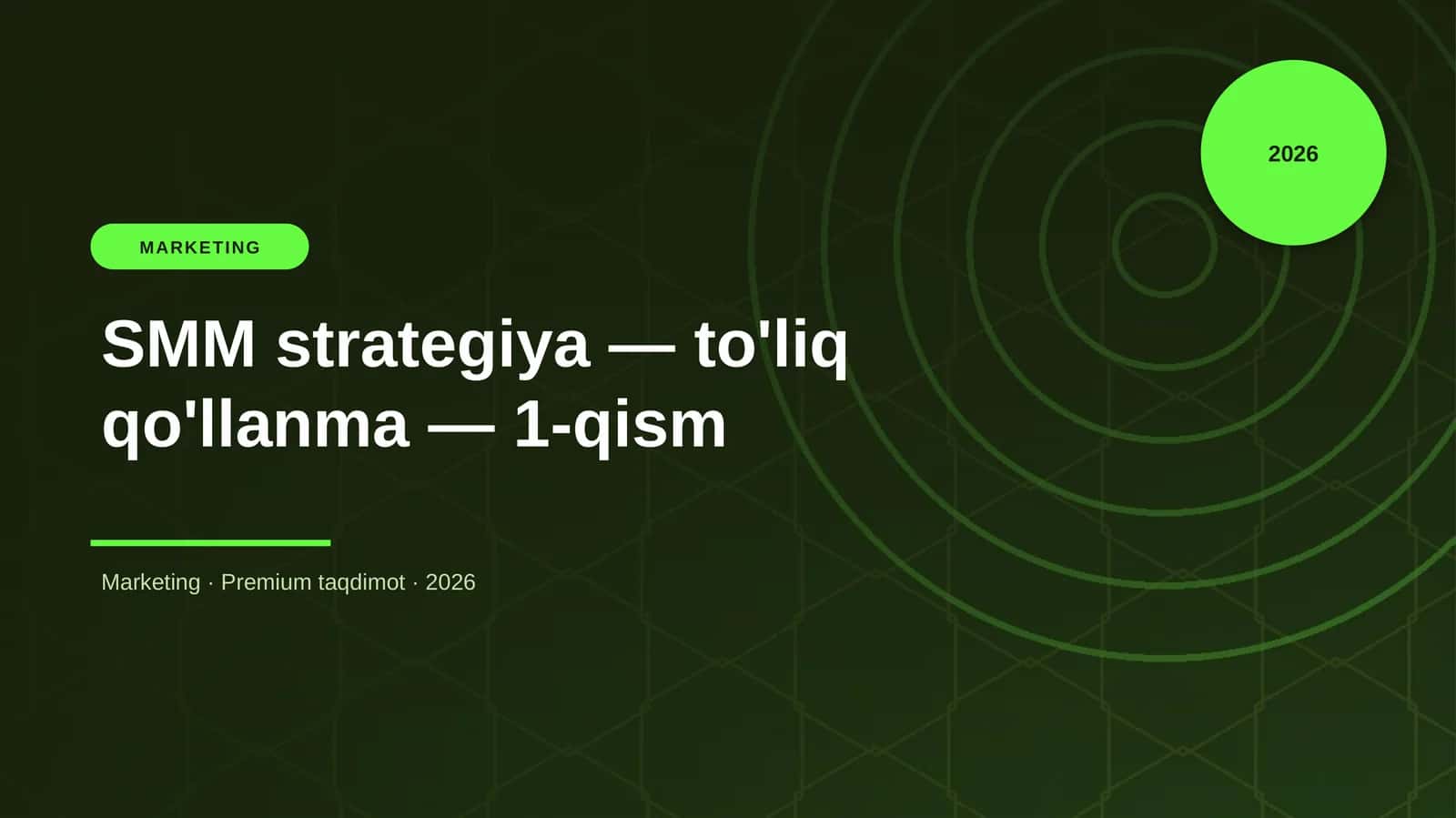 SMM strategiya — to'liq qo'llanma — 1-qism
