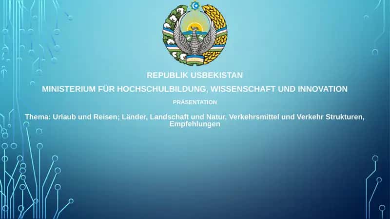 Urlaub und Reisen Präsentation