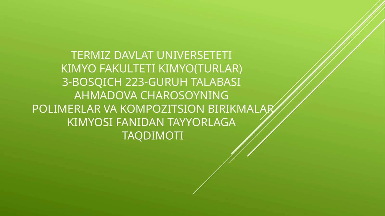 Polimerkompozitsion materiallarni qaytaishlash