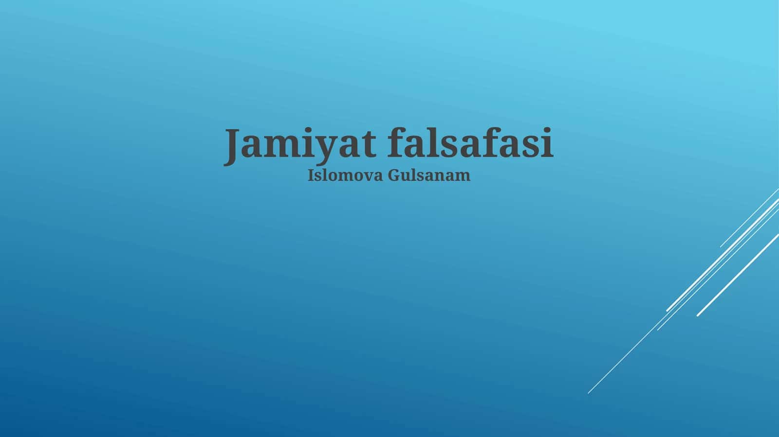 Jamiyat falsafasi