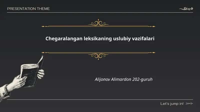 Chegaralangan leksikaning uslubiy vazifalari