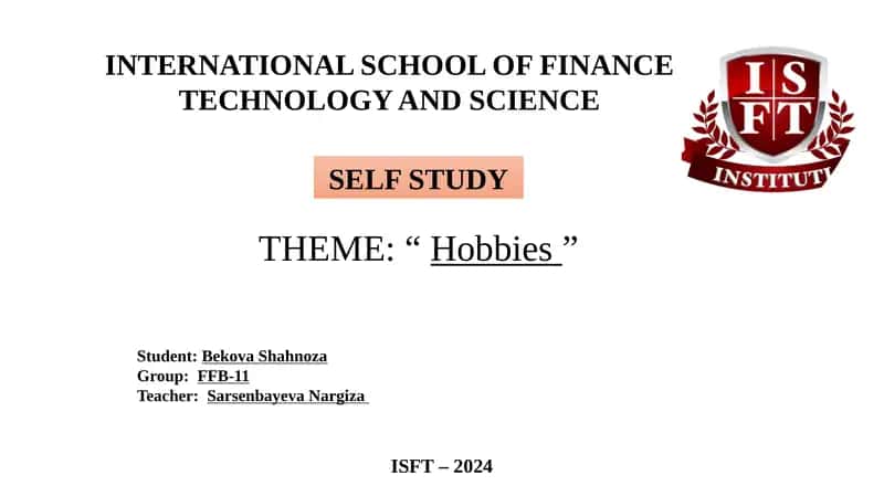 SELF STUDY