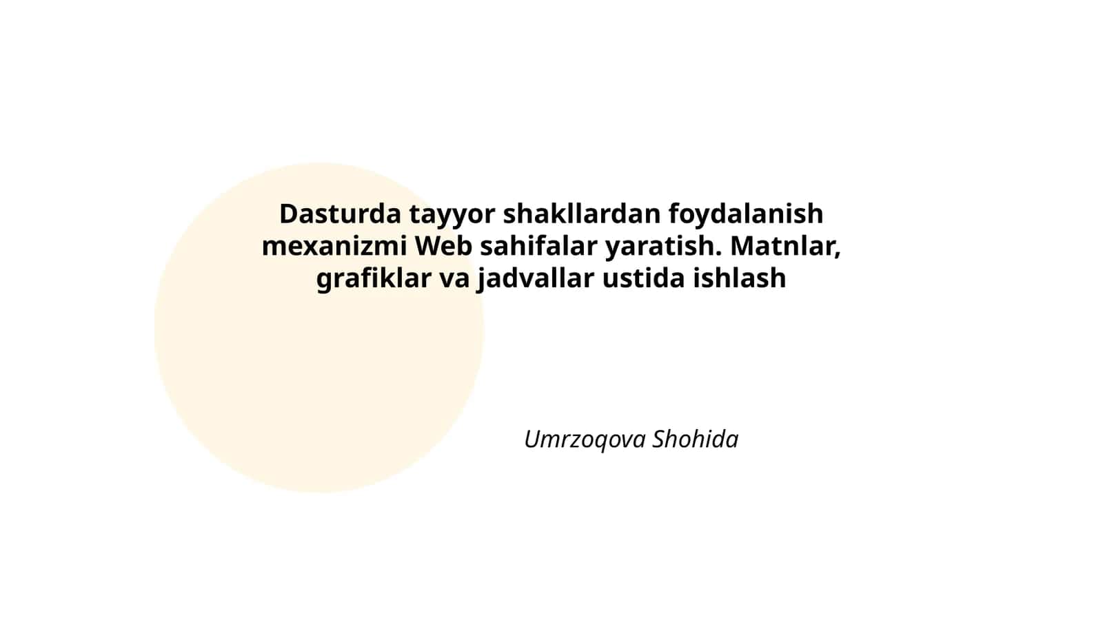 Veb sahifalar uchun dasturiy shakllar