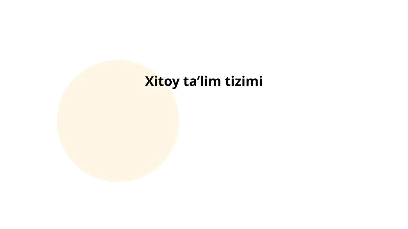 Xitoy ta’lim tizimi