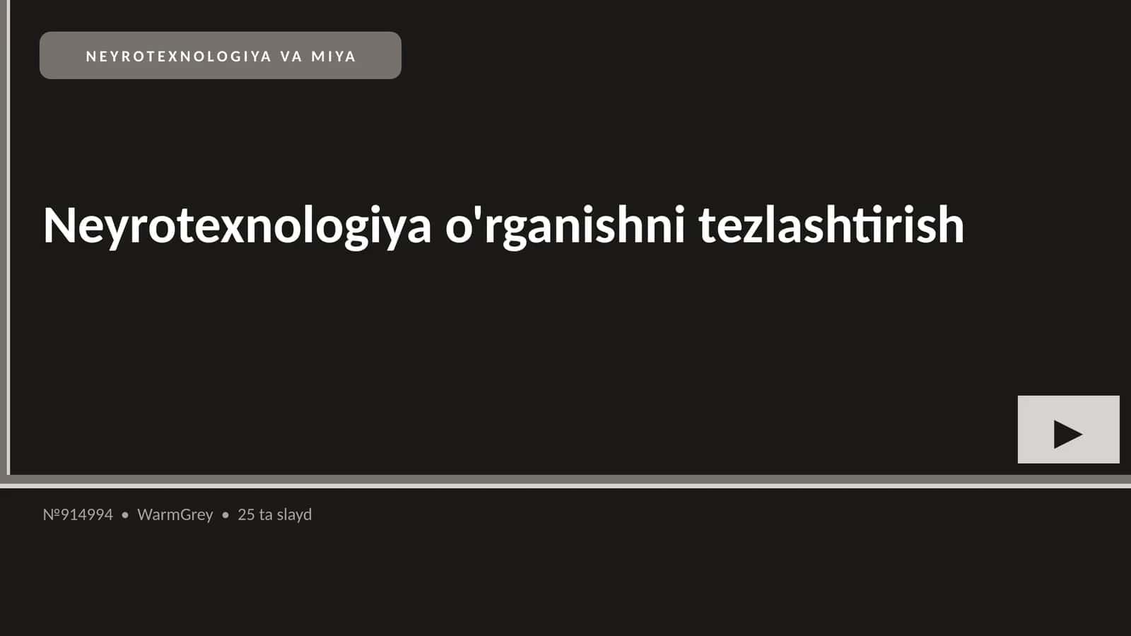 NEYROTEXNOLOGIYA VA MIYA
