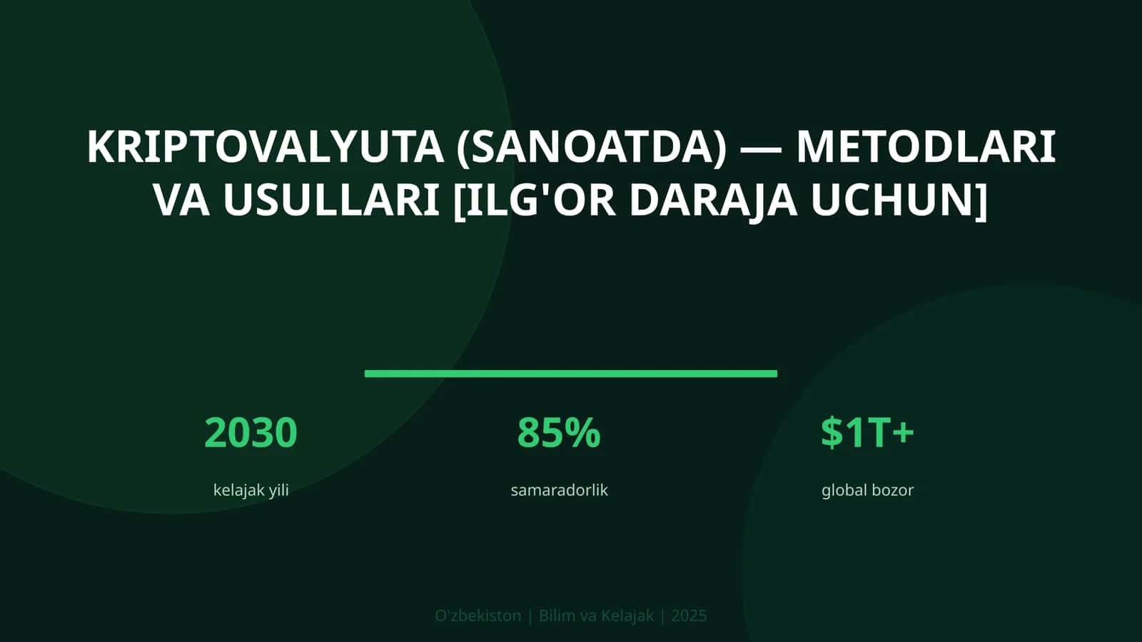 Kriptovalyuta (sanoatda) — metodlari va usullari [ilg'or daraja uchun]