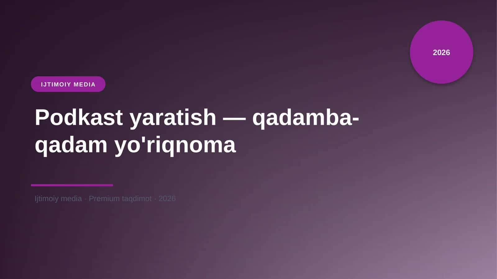 Podkast yaratish — qadamba-qadam yo'riqnoma