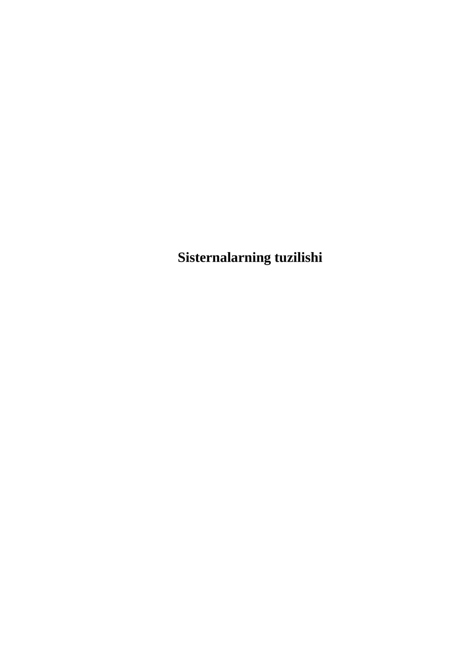 Sisternalarning tuzilishi