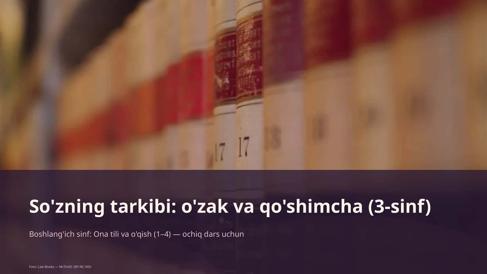 So'zning tarkibi: o'zak va qo'shimcha (3-sinf)