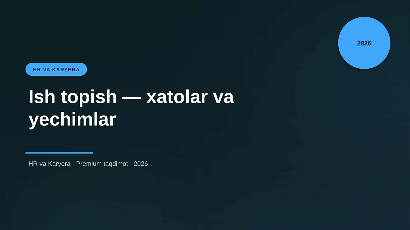 Ish topish — xatolar va yechimlar