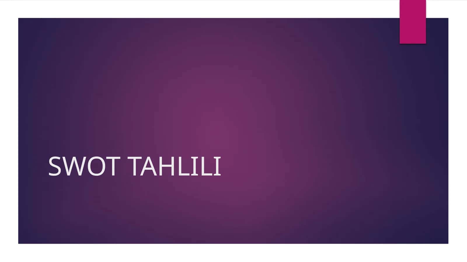 SWOT TAHLILI