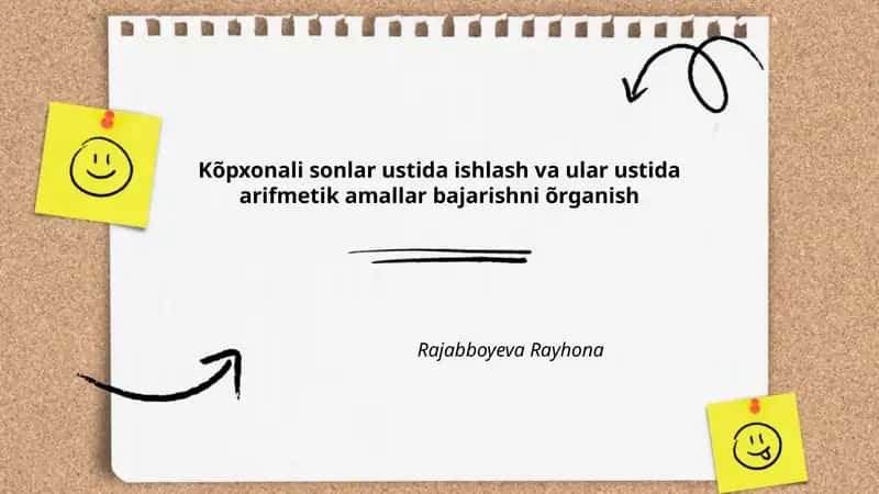 Kõpxonali sonlar ustida ishlash va ular ustida arifmetik amallar bajarishni õrganish