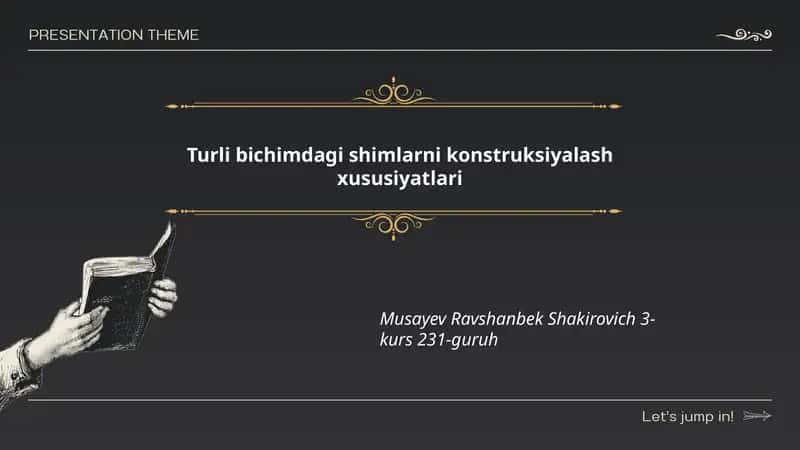 Turli bichimdagi shimlarni konstruksiyalash xususiyatlari