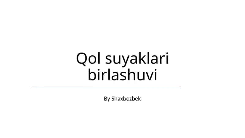 Qol suyaklari birlashuvi