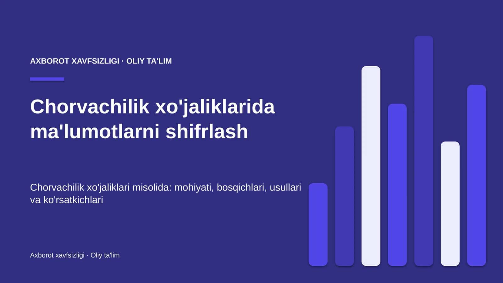 Chorvachilik xo'jaliklarida ma'lumotlarni shifrlash