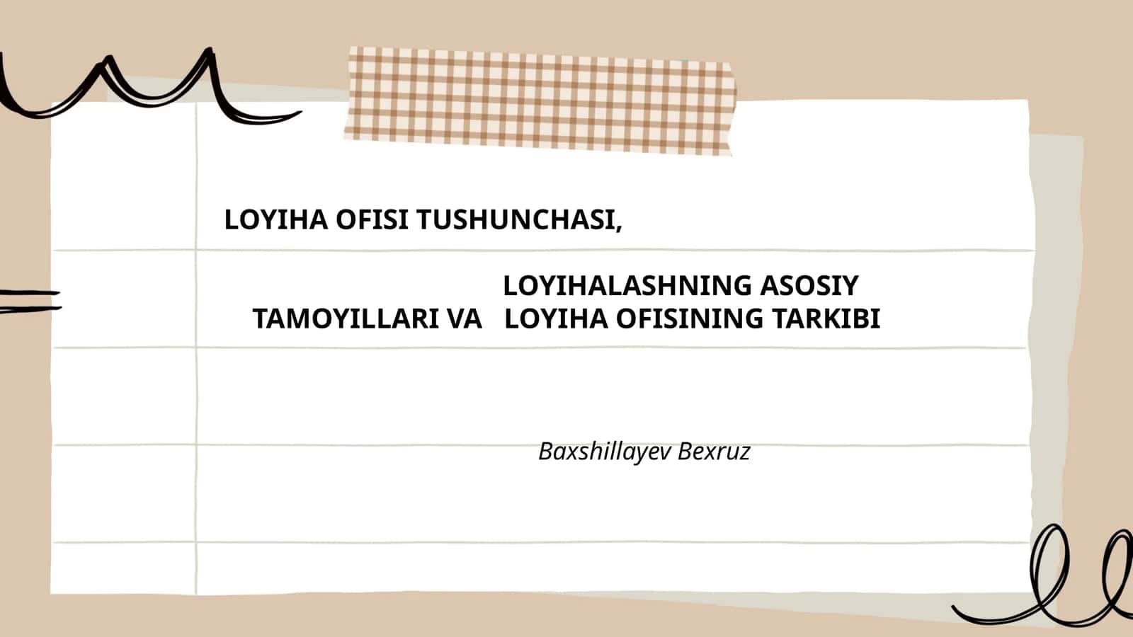 LOYIHA OFISI TUSHUNCHASI