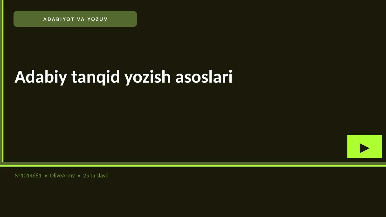 Adabiy tanqid yozish asoslari