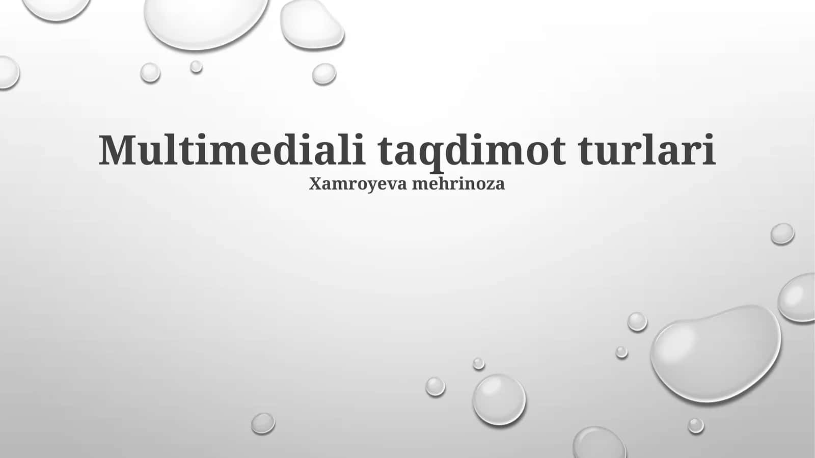 Multimediali taqdimot turlari