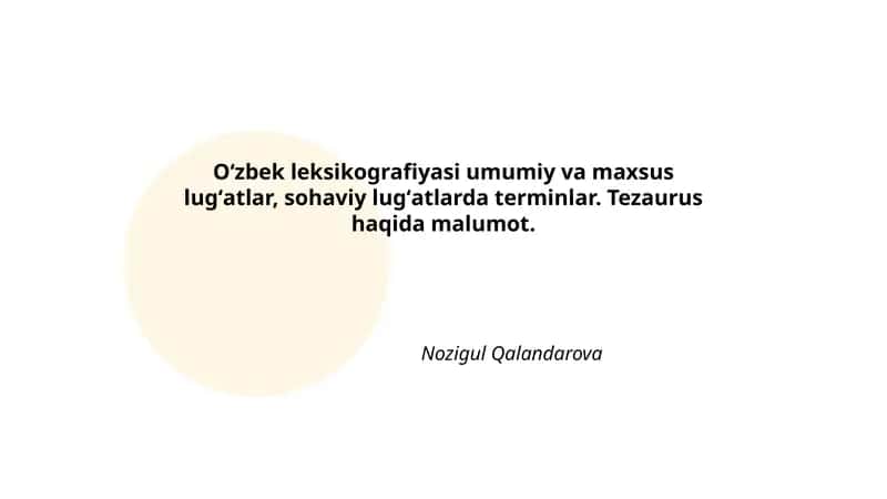 Oʻzbek leksikografiyasi
