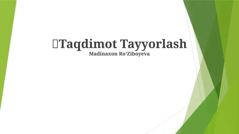 Taqdimot Tayyorlash
