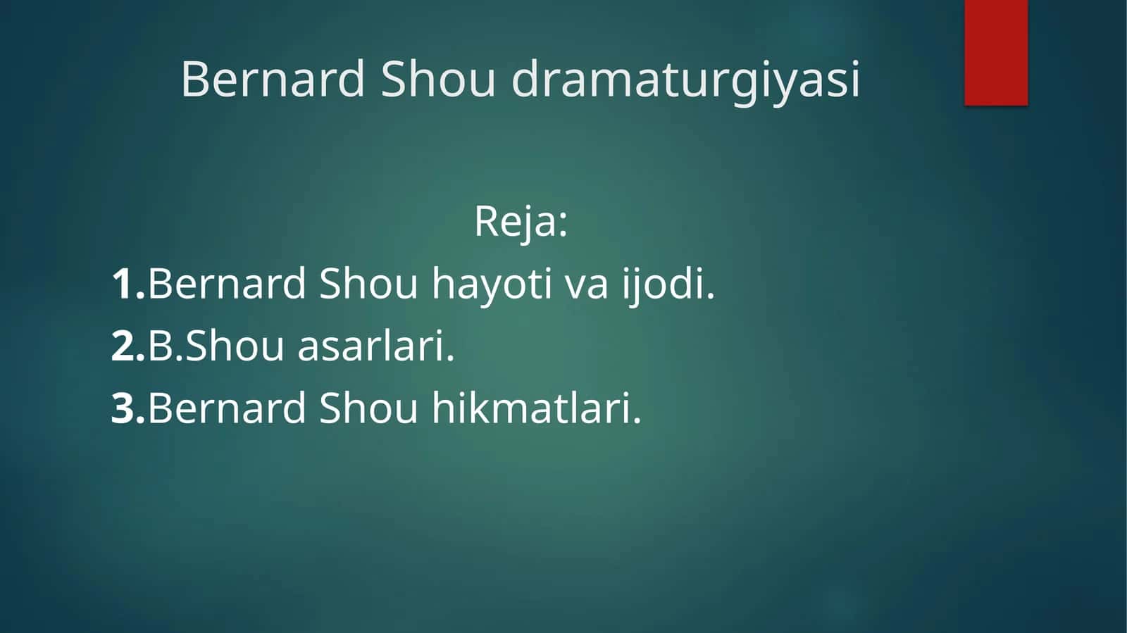 Bernard Shou dramaturgiyasi