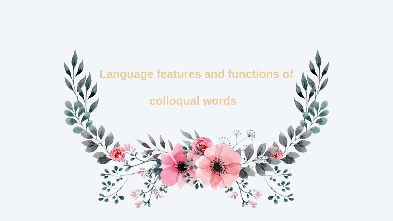 Functions and Features of Colloqual Words