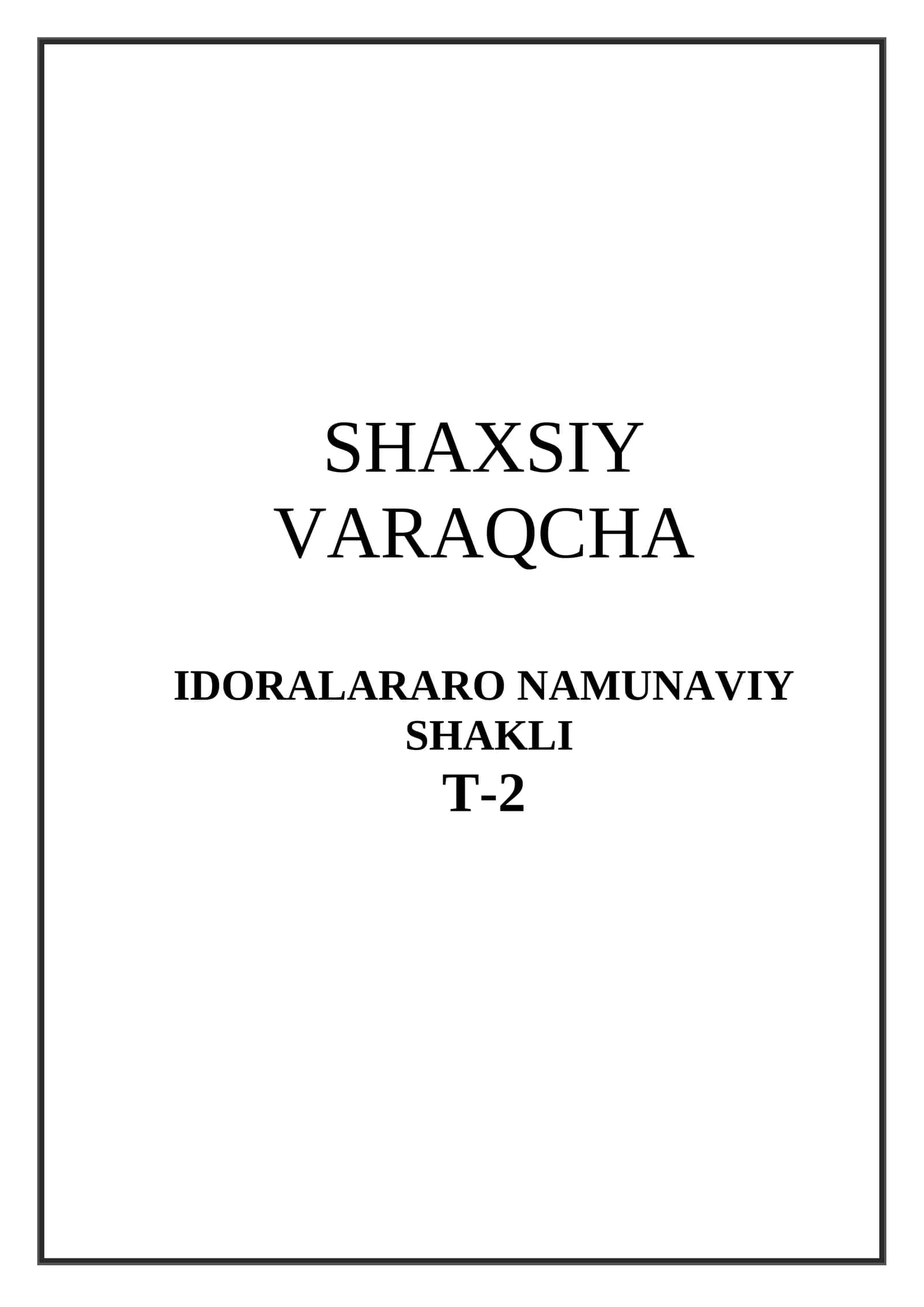 IDORALARARO NAMUNAVIY T-2