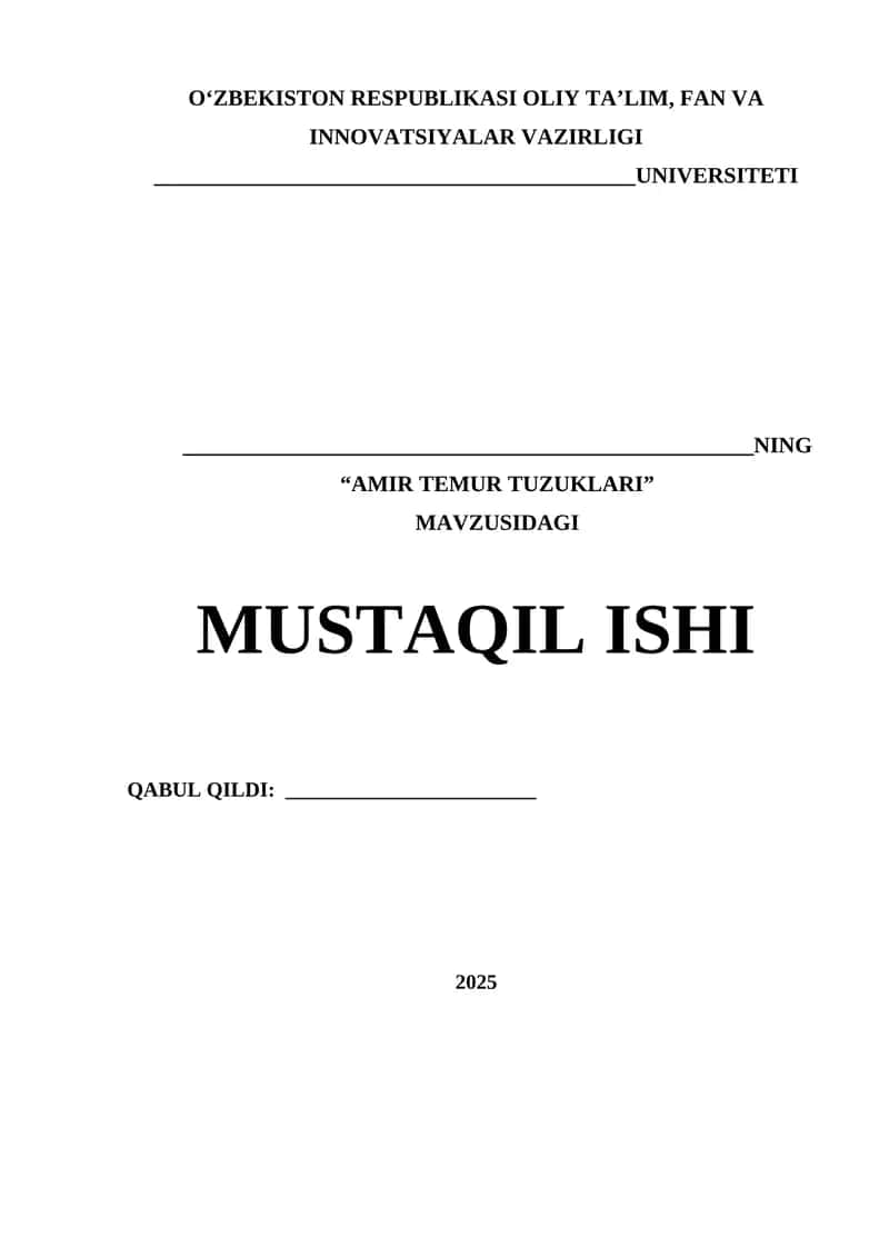 "AMIR TEMUR TUZUKLARI"