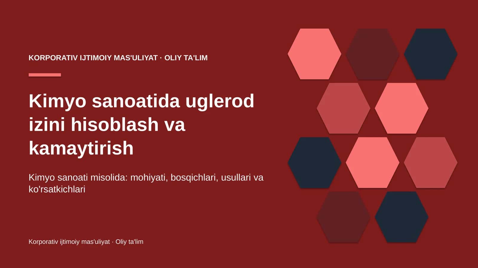 Kimyo sanoatida uglerod izini hisoblash va kamaytirish