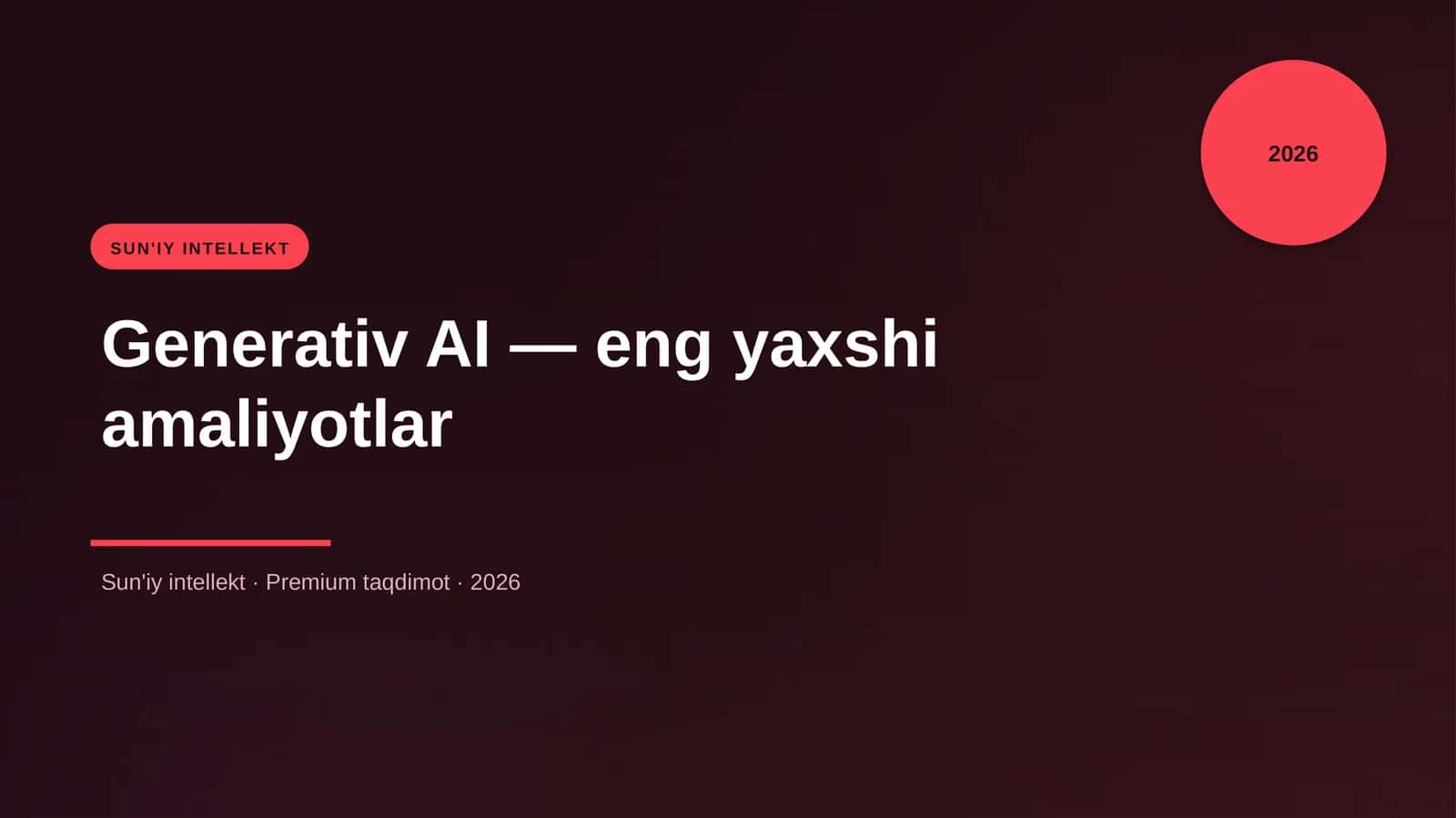 Generativ AI — eng yaxshi amaliyotlar