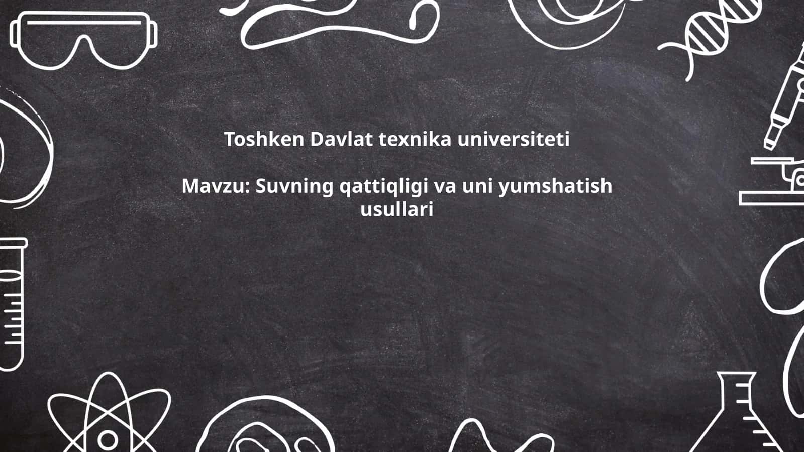 Suvning qattiqligi va uni yumshatish usullari