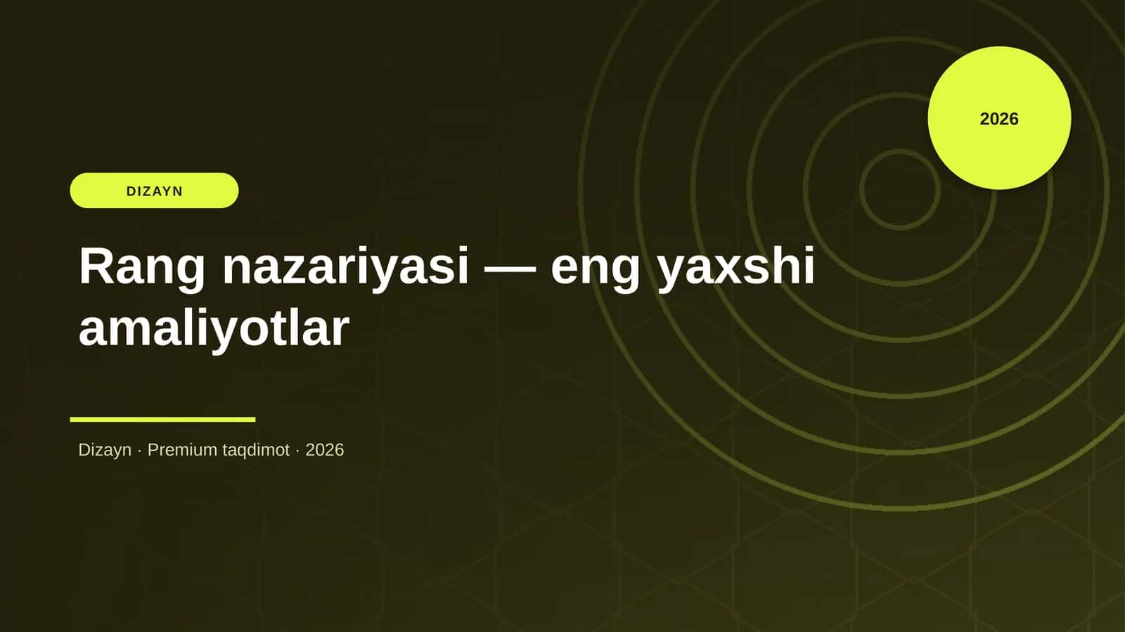 Rang nazariyasi — eng yaxshi amaliyotlar