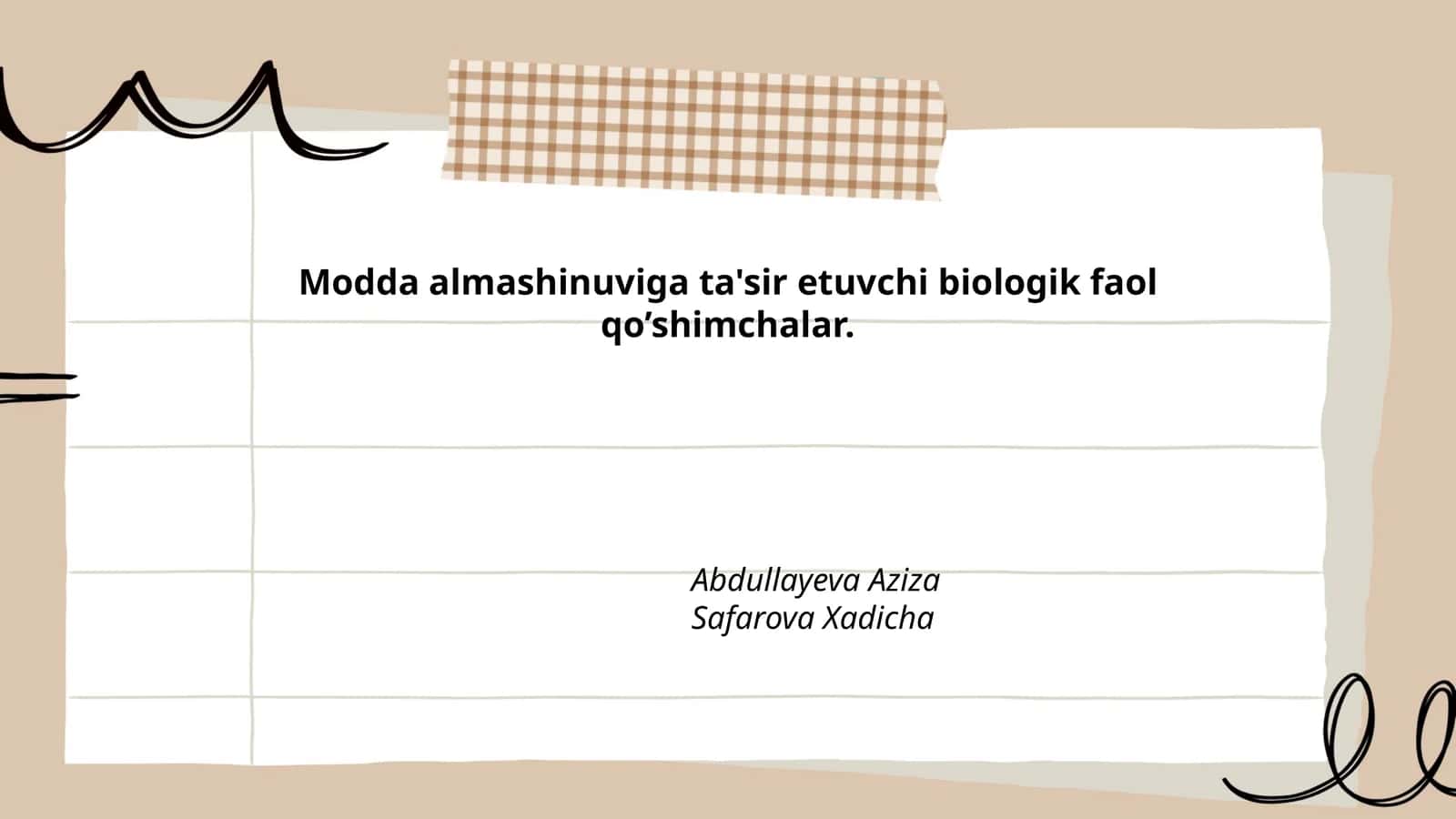 Biologik faol qo’shimchalar