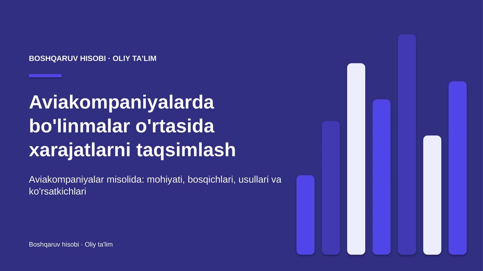 Bo'linmalar o'rtasida xarajat taqsimlash: mohiyati