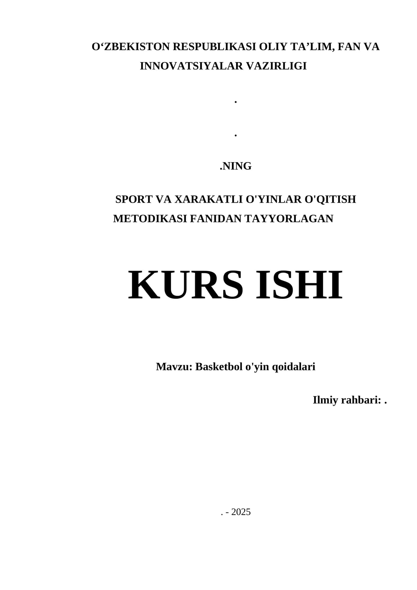 Basketbol o'yin qoidalari