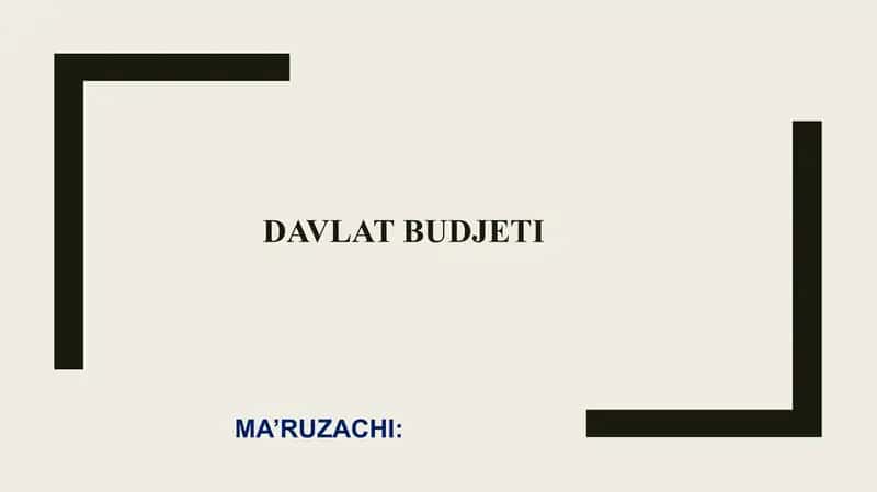 DAVLAT BUDJETI