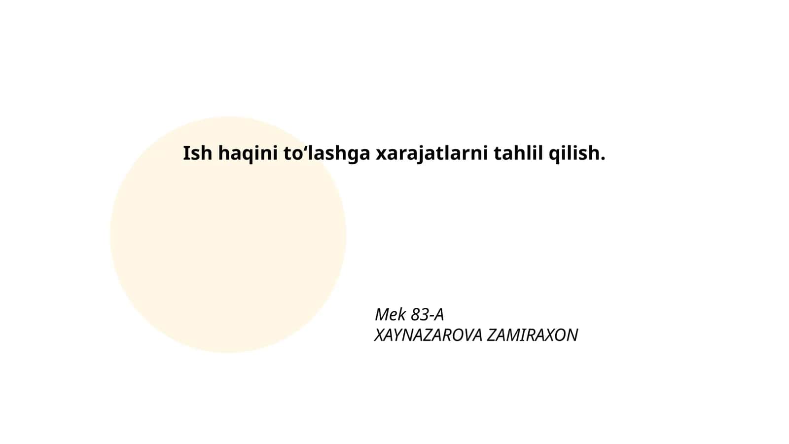 Ish haqini to'lash tizimi