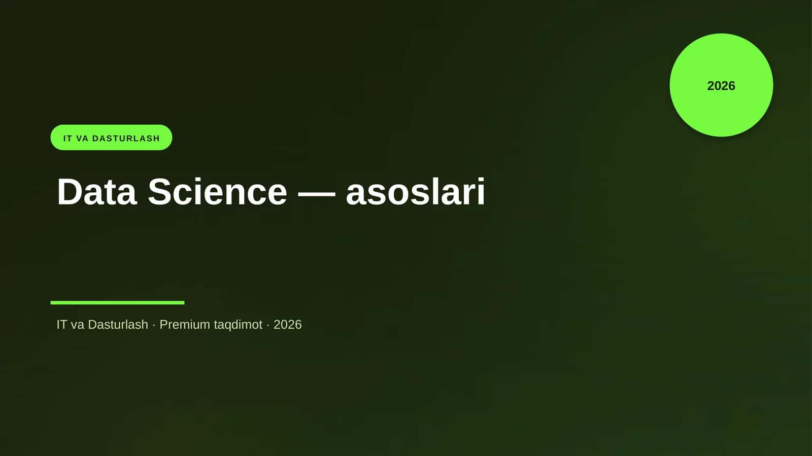 Data Science — asoslari