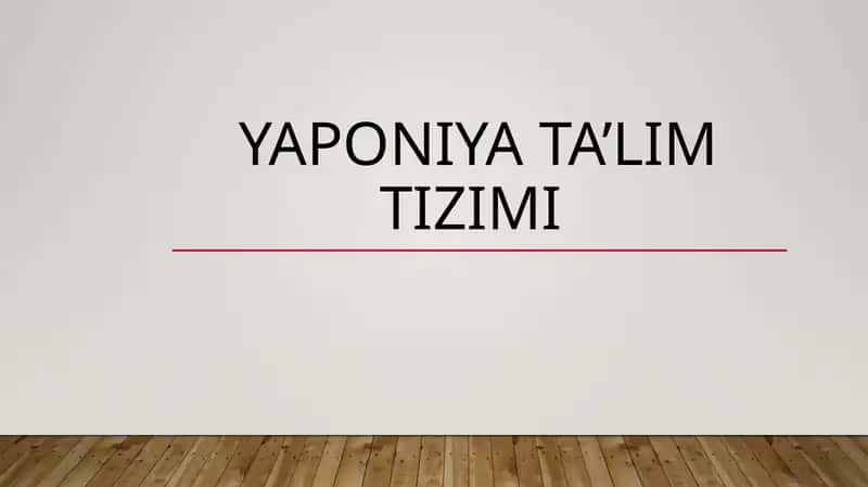 Yaponiyata’lim tizimi