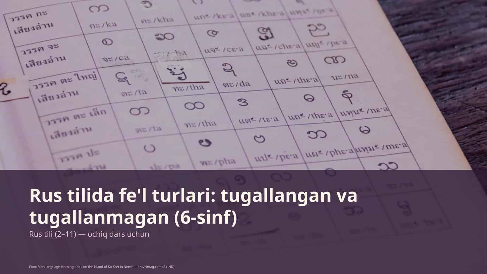 Rus tilida fe'l turlari: tugallangan va tugallanmagan (6-sinf)
