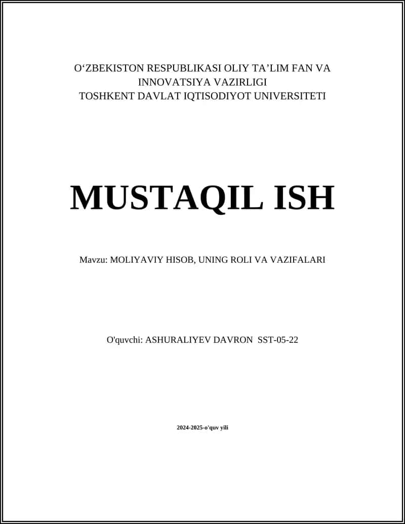 Moliyaviy Hisob