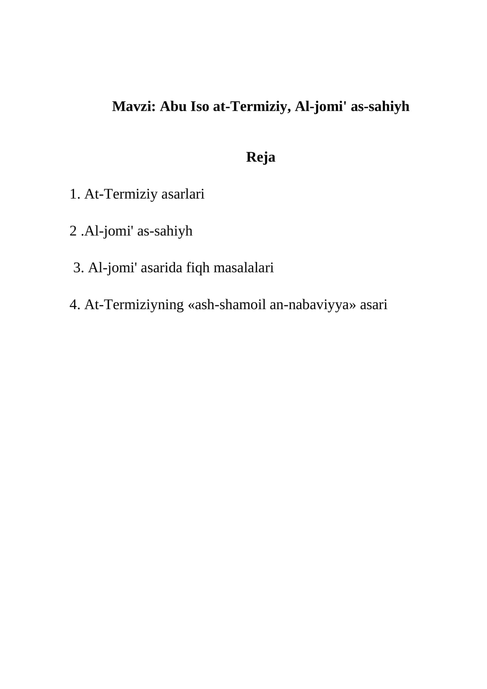 Abu Iso at-Тermiziy, Al-jomi' as-sahiyh