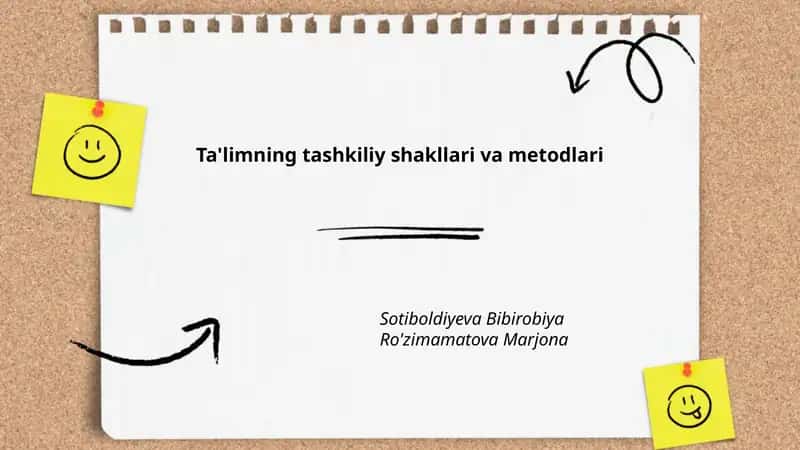Ta'limning tashkiliy shakllari va metodlari