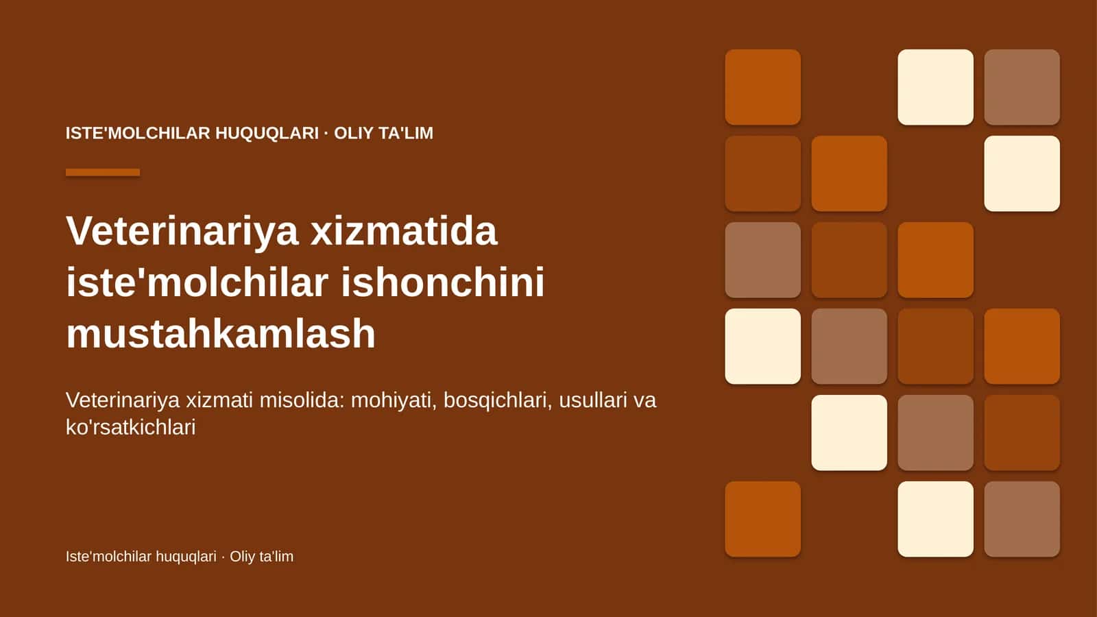 veterinariya xizmatida iste'molchilar ishonchini mustahkamlash 2287