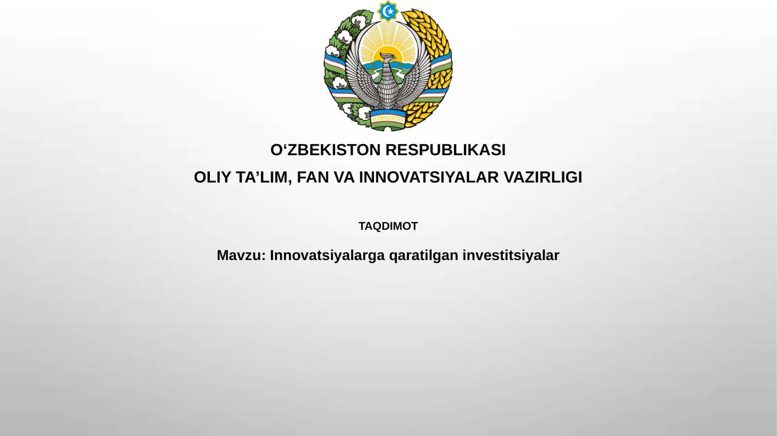 Innovatsiyalarga qaratilgan investitsiyalar